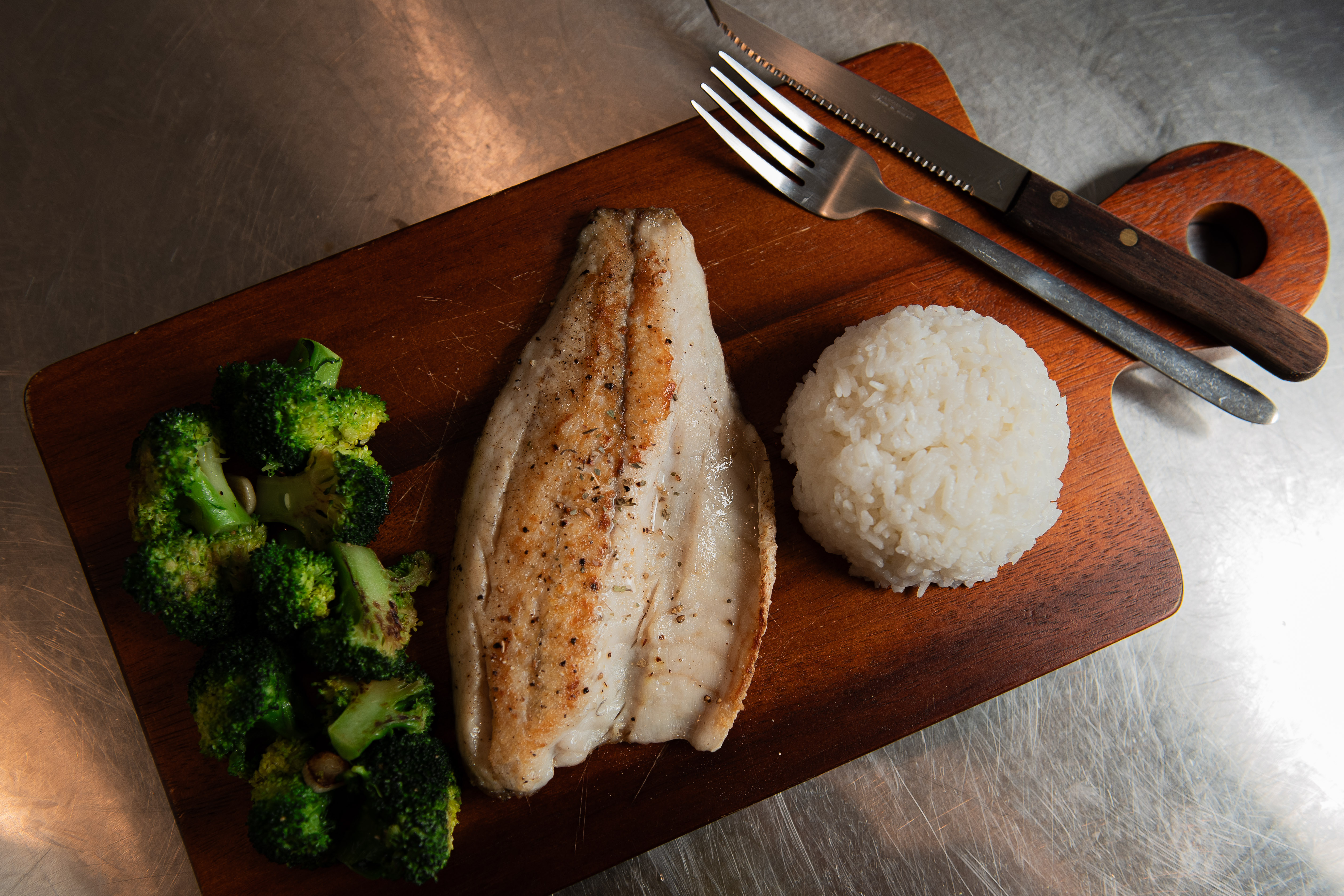 A guest meal plated in the on-site kitchen