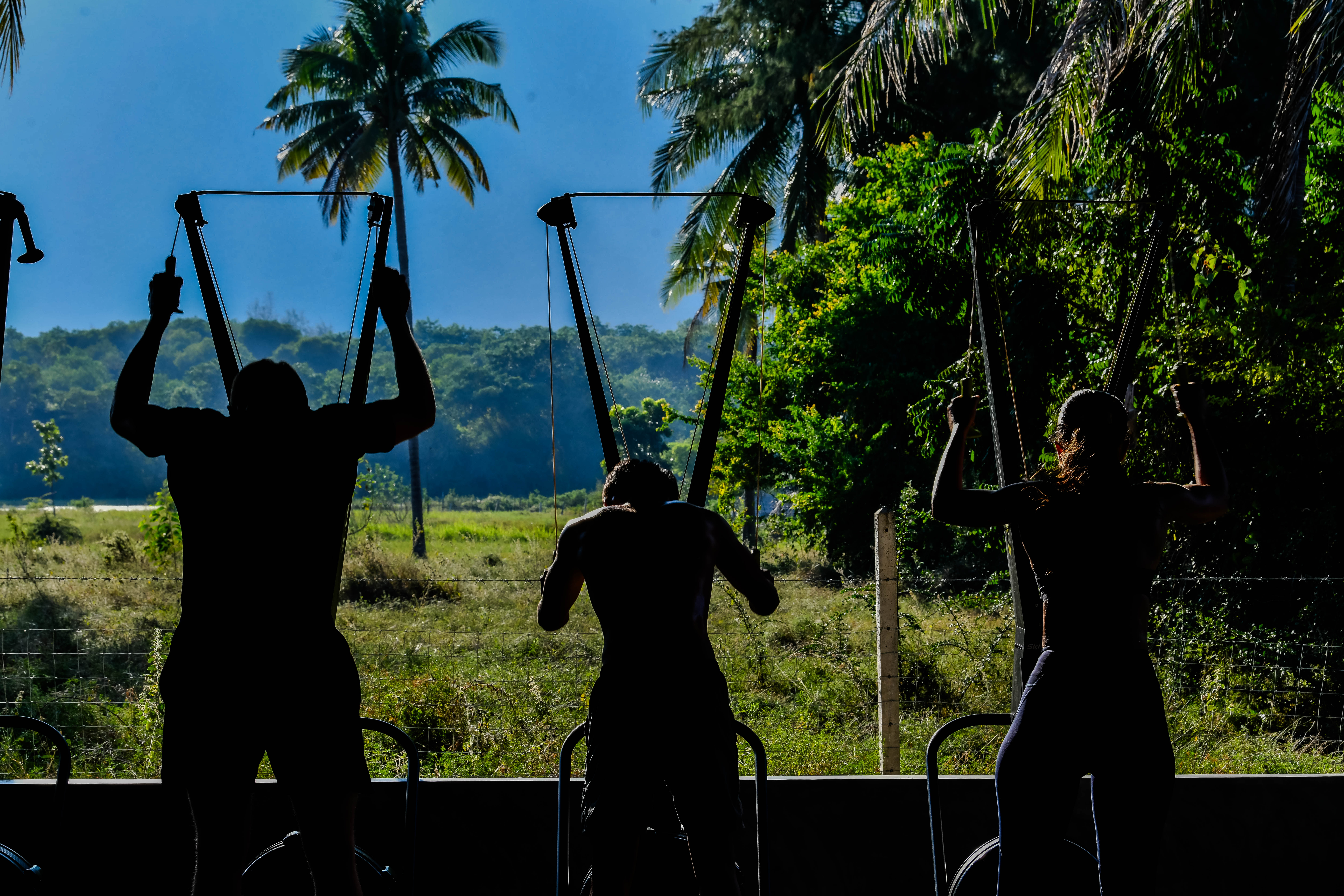 Group WOD session on the open-air training floor