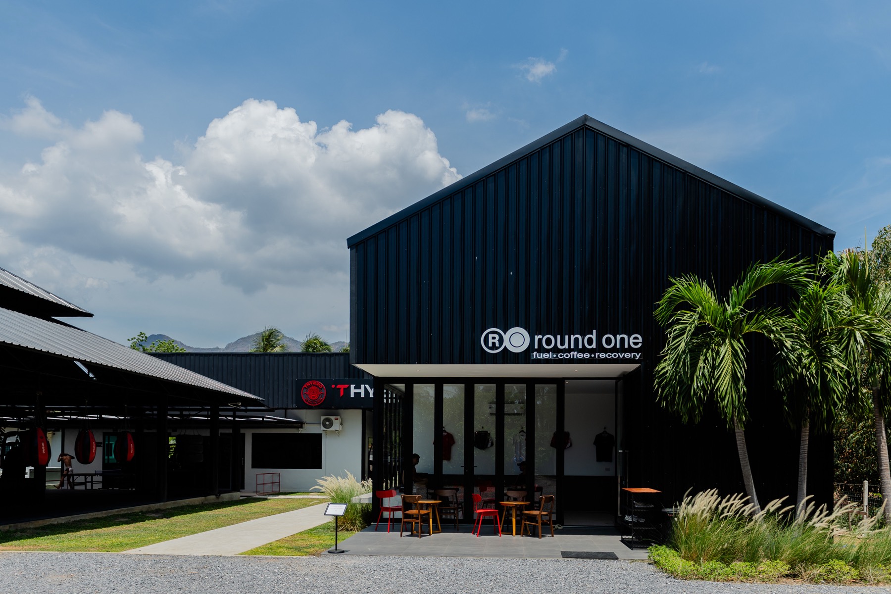 Round One, the on-site coffee shop where the day opens up